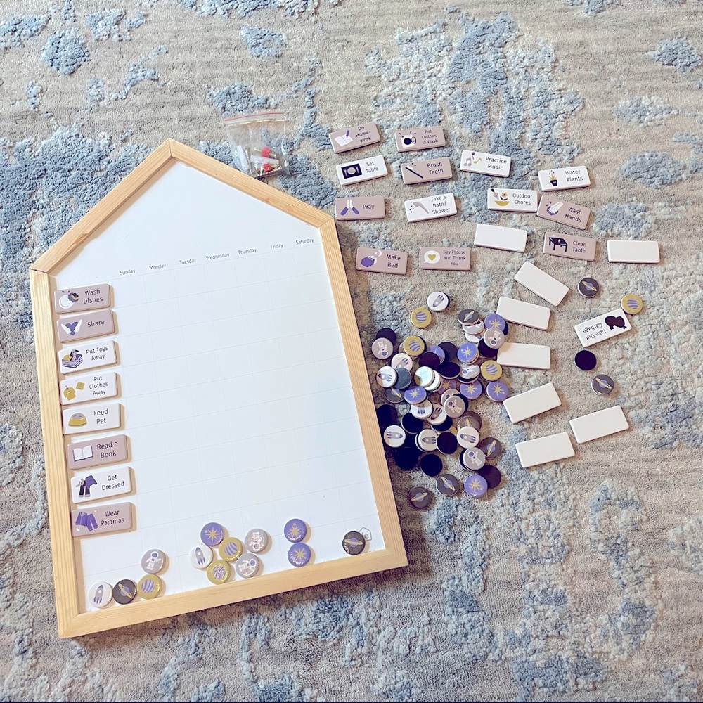 Magnetic Whiteboard Chore Chart- Space Theme